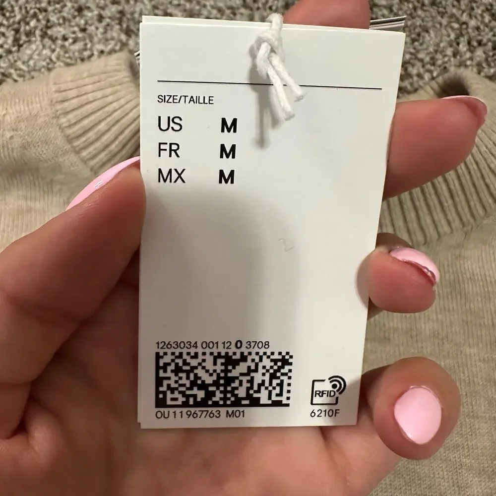 H&M Women's Cashmere-Blend Sweater Size M In Light Beige Melange - Picture 7 of 12